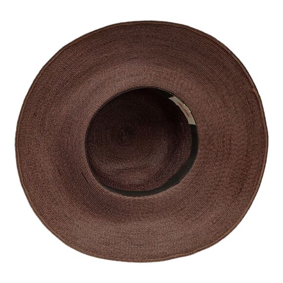 Vintage Union Made Harzfeld's Kansas City Brown Summer Straw Hat Vacation Church - Picture 6 of 16